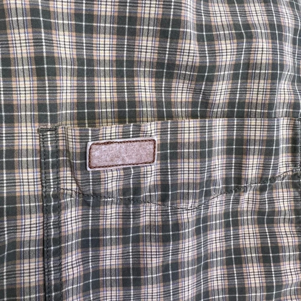 Carhartt Plaid Button Down Shirt‎ Mens Large Olive Green Workwear Casual S147OLV
